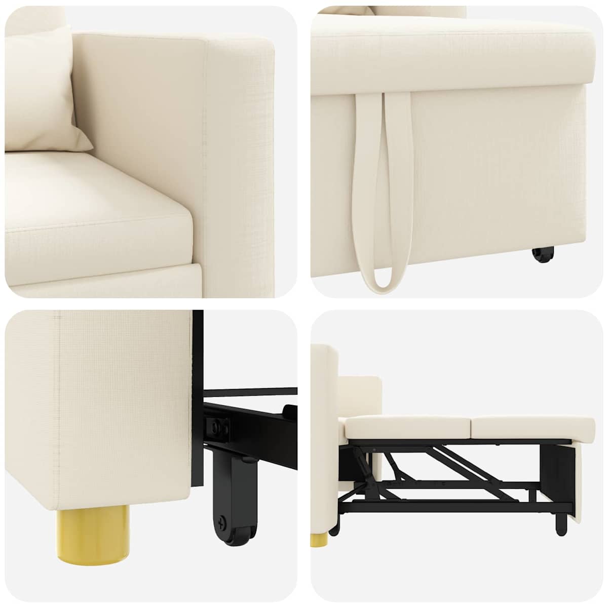 Utrækkelig sovesofa enkelt 90 x 165 x 87 cm Stof - Billede 8