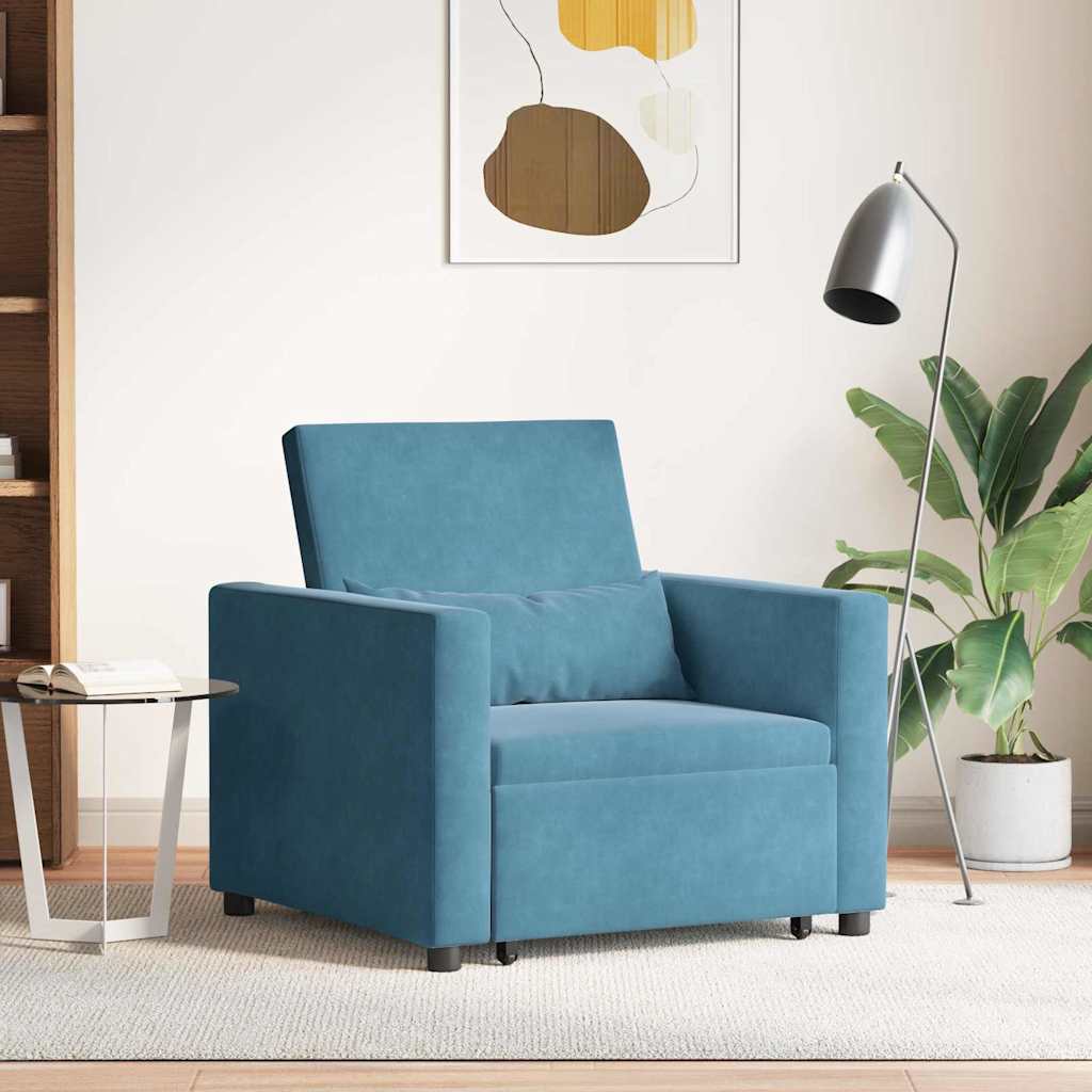 3-in-1 Üksik Diivanvoodi Muudetav Sinine Velvet
