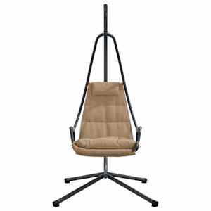 Visející křeslo ve tvaru vejce Taupe 94 x 107 x 196,5 cm Ocel - obrázek 4