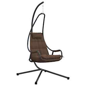 vidaXL Rippuv munakujuline tool Teras 94 x 107 x 196,5 cm Kohv