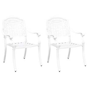 Zahradní křeslo 2 pcs Bílá 55 x 56,5 x 91 cm Hliník - obrázek 2