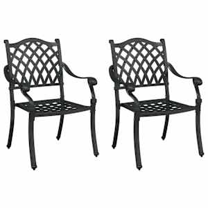 Zahradní křeslo 2 pcs Černá 56 x 55 x 92.5 cm Hliník - obrázek 2