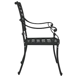 Zahradní křeslo 2 pcs Černá 56 x 55 x 92.5 cm Hliník - obrázek 5