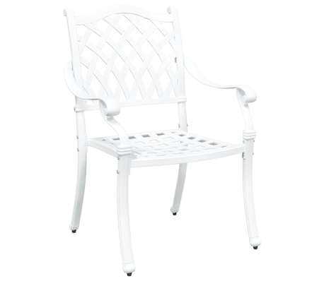 vidaXL Garden Chair 2 pcs White 55 x 56.5 x 91cm Aluminium