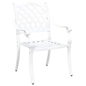 vidaXL Garden Chair 2 pcs White 55 x 56.5 x 91cm Aluminium