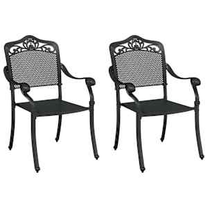 Zahradní křeslo 2 pcs Černá 55 x 55 x 92,5cm Hliník - obrázek 2
