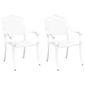 Zahradní křeslo 2 pcs Bílá 55 x 55 x 92,5cm Hliník - obrázek 2