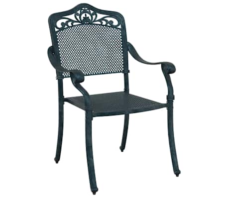 vidaXL Garden Chair 2 pcs Green Aluminium