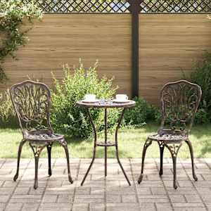 Zahradní bistro set 3 pcs Bronzová Hliník - obrázek 1