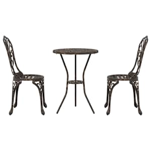 Zahradní bistro set 3 pcs Bronzová Hliník - obrázek 6