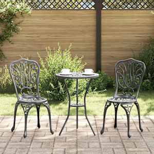 Zahradní bistro set 3 pcs Černá Hliník - obrázek 1