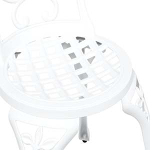 Zahradní bistro set 3 pcs Bílá Hliník - obrázek 11