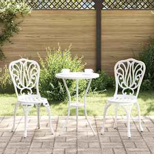 Vrtnik Bistro Set 3 pcs Bela Aluminij