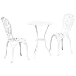 vidaXL Aia Bistroo Komplekt 3 tk Valge Alumiinium
