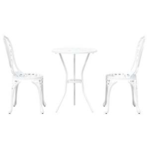 Zahradní bistro set 3 pcs Bílá Hliník - obrázek 6