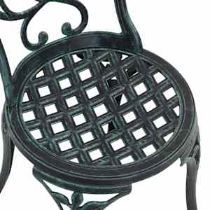 Zahradní bistro set 3 pcs Zelená Hliník - obrázek 11