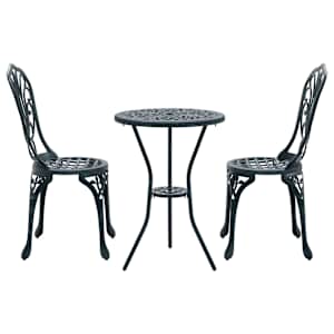 Zahradní bistro set 3 pcs Zelená Hliník - obrázek 6
