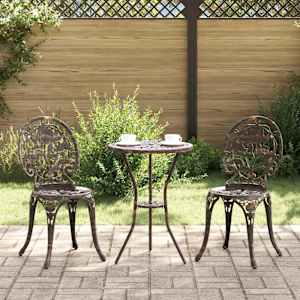 Vrtnik Bistro Set 3 pcs Bronasta Aluminij