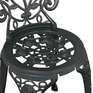 Zahradní bistro set 3 pcs Černá Hliník - obrázek 11