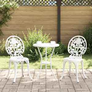 Vrtnik Bistro Set 3 pcs Bela Aluminij