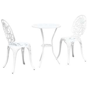 Zahradní bistro set 3 pcs Bílá Hliník - obrázek 2