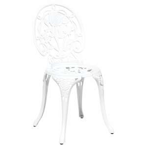 Zahradní bistro set 3 pcs Bílá Hliník - obrázek 4