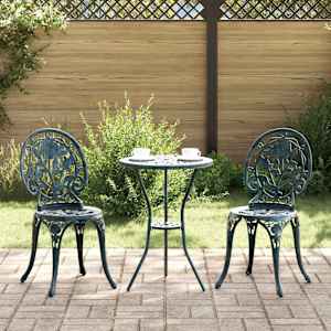 Zahradní bistro set 3 pcs Zelená Hliník - obrázek 1