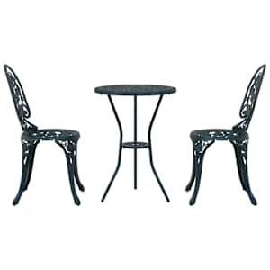 Zahradní bistro set 3 pcs Zelená Hliník - obrázek 6