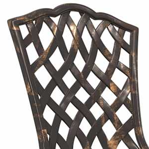 Zahradní bistro set 3 pcs Bronzová Hliník - obrázek 9