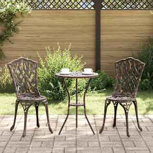 Vrtnik Bistro Set 3 pcs Bronasta Aluminij