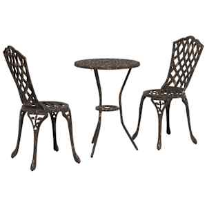 vidaXL Aia Bistroo Komplekt 3 tk Pronksjas Alumiinium