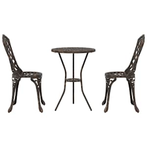 Zahradní bistro set 3 pcs Bronzová Hliník - obrázek 6