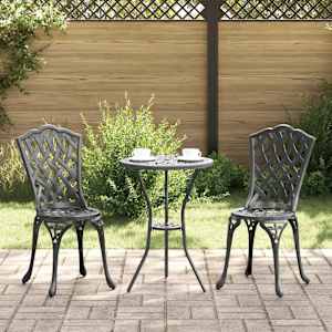 Zahradní bistro set 3 pcs Černá Hliník - obrázek 1