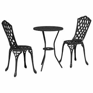 vidaXL Aia Bistroo Komplekt 3 tk Must Alumiinium
