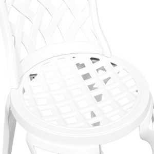 Zahradní bistro set 3 pcs Bílá Hliník - obrázek 11