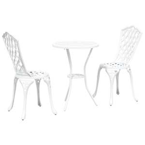 vidaXL Aia Bistroo Komplekt 3 tk Valge Alumiinium