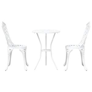 Zahradní bistro set 3 pcs Bílá Hliník - obrázek 6