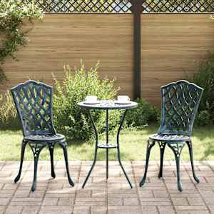 Zahradní bistro set 3 pcs Zelená Hliník - obrázek 1
