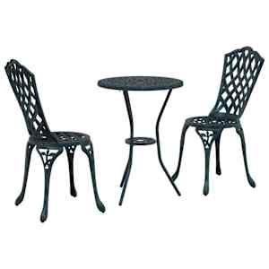 vidaXL Aia Bistroo Komplekt 3 tk Roheline Alumiinium