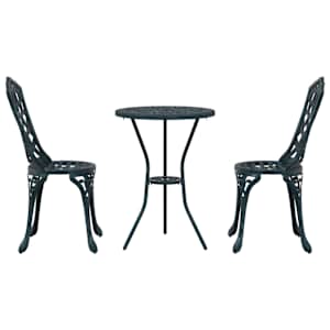 Zahradní bistro set 3 pcs Zelená Hliník - obrázek 6