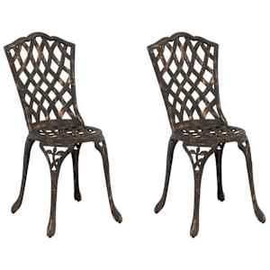 Zahradní křeslo 2 pcs Bronzová 39 x 40 x 87cm Hliník - obrázek 2
