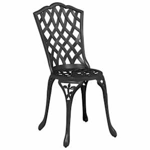 vidaXL Scaun pentru Grădină 2 buc. Negru Aluminiu