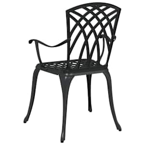 Zahradní křeslo 2 pcs Černá 53 x 51 x 88,5cm Hliník - obrázek 6