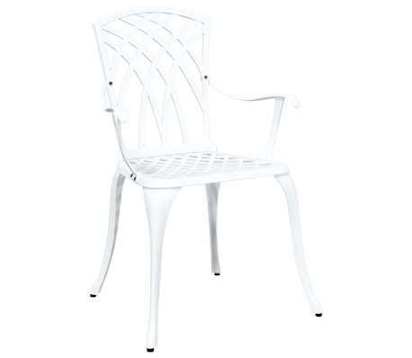 vidaXL Hage Stol 2 pcs Hvit 55 x 56.5 x 91cm Aluminium