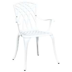 vidaXL Hage Stol 2 pcs Hvit 55 x 56.5 x 91cm Aluminium