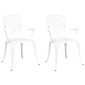 Zahradní křeslo 2 pcs Bílá 53 x 51 x 88,5cm Hliník - obrázek 2