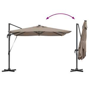 Slunečník Taupe 286 x 284 x 270 cm Hliník a polyester - obrázek 14