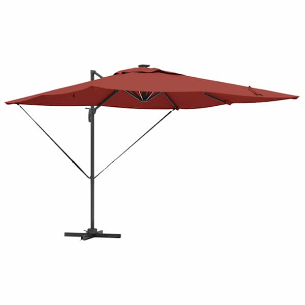 vidaXL P&auml;ikesevari LED -ribatuledega Terrakota 286 x 284 x 270 cm