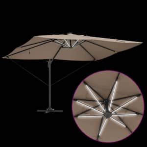 Slunečník se zámkem Taupe 352 x 251 x 265 cm Polyester a hliník - obrázek 11