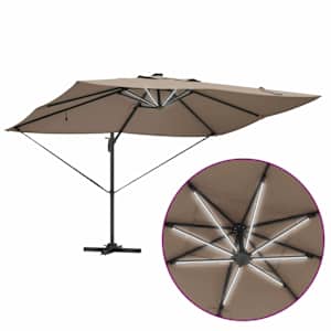 Slunečník se zámkem Taupe 352 x 251 x 265 cm Polyester a hliník - obrázek 12